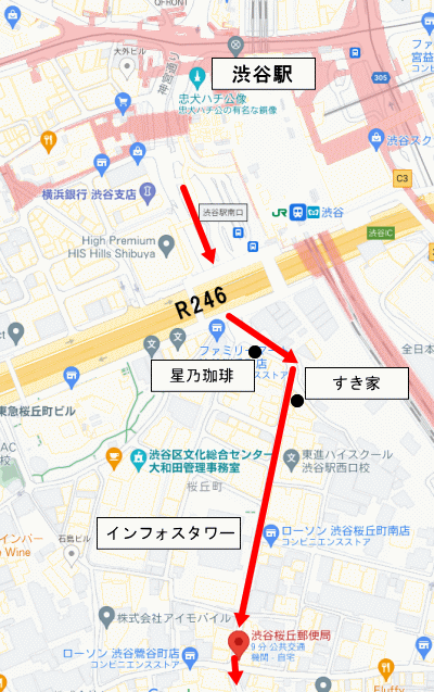 渋谷駅からの道順